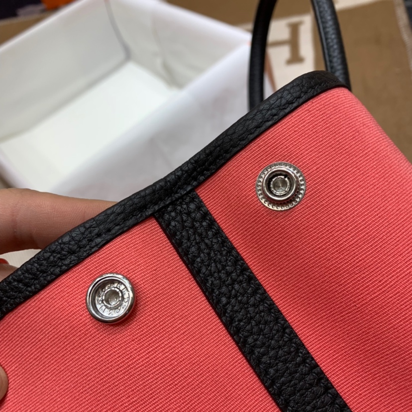 에르메스 가든파티30 립스틱 캔버스 블랙 네곤다